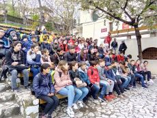 Turisti in orasul teilor infloriti